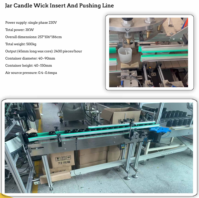 Jar Candle Wick Insert And Pushing Line