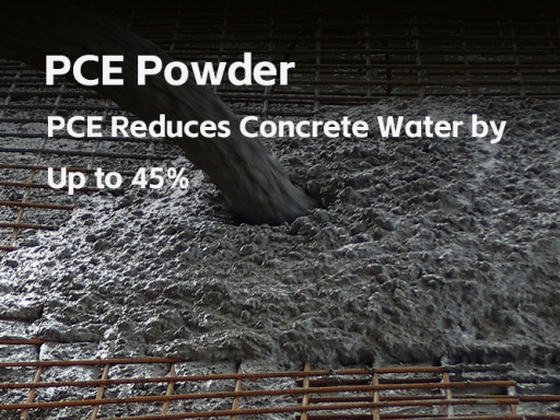 O PCE reduz a água no concreto em até 45%.