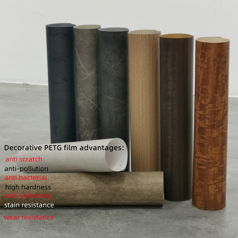 Wood Grain Color Stable Scratch Resistance MDF Board Surface Decorative Petg Film
