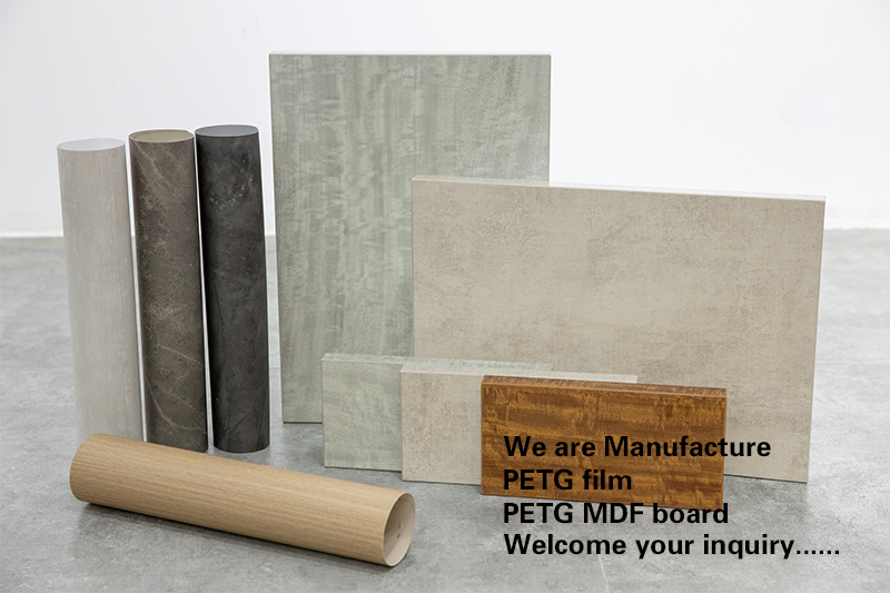 PET film by PUR laminate machine process onto MDF board