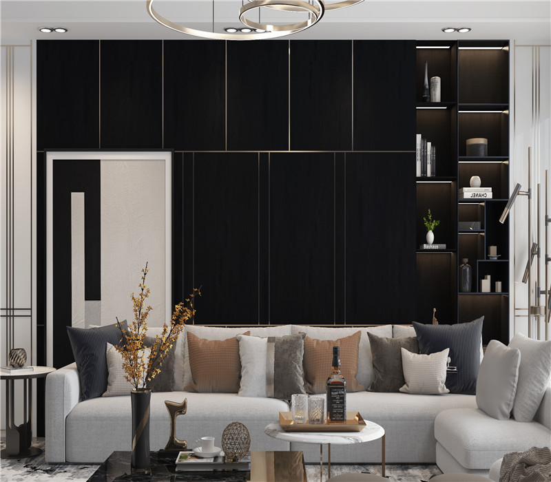 Black Wood Grain High Temperature Marble Interior Decorative Film