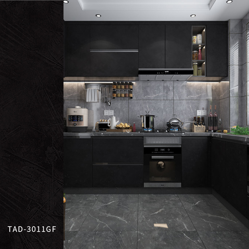 PET film by PUR laminate machine process onto MDF board