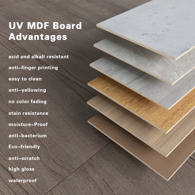 Tablero MDF de melamina UV excimer de alto brillo brillante