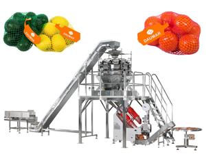 máquina automática de rotulagem de embalagem de saco de rede de frutas frescas máquina de embalagem de saco de malha