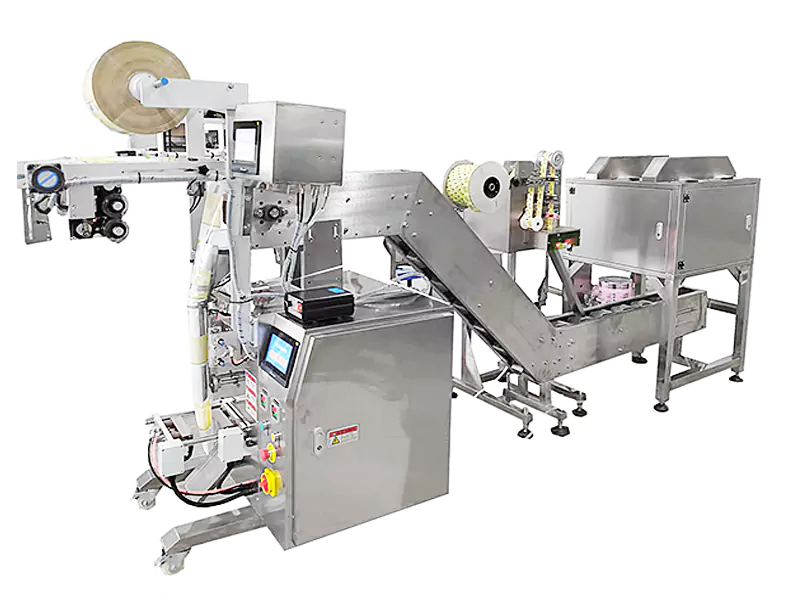 China automatic multiple granule mixed sachet packing machine with desiccant sachet dropping device