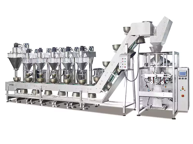 multiple powder mixed packaging machine line