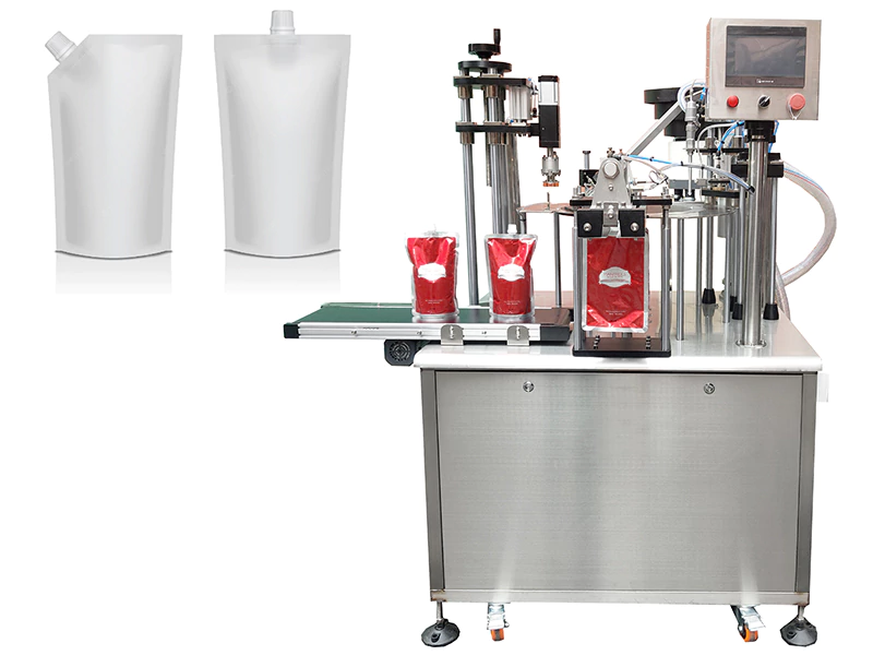 ketchup juice jam spout pouch filling capping machine