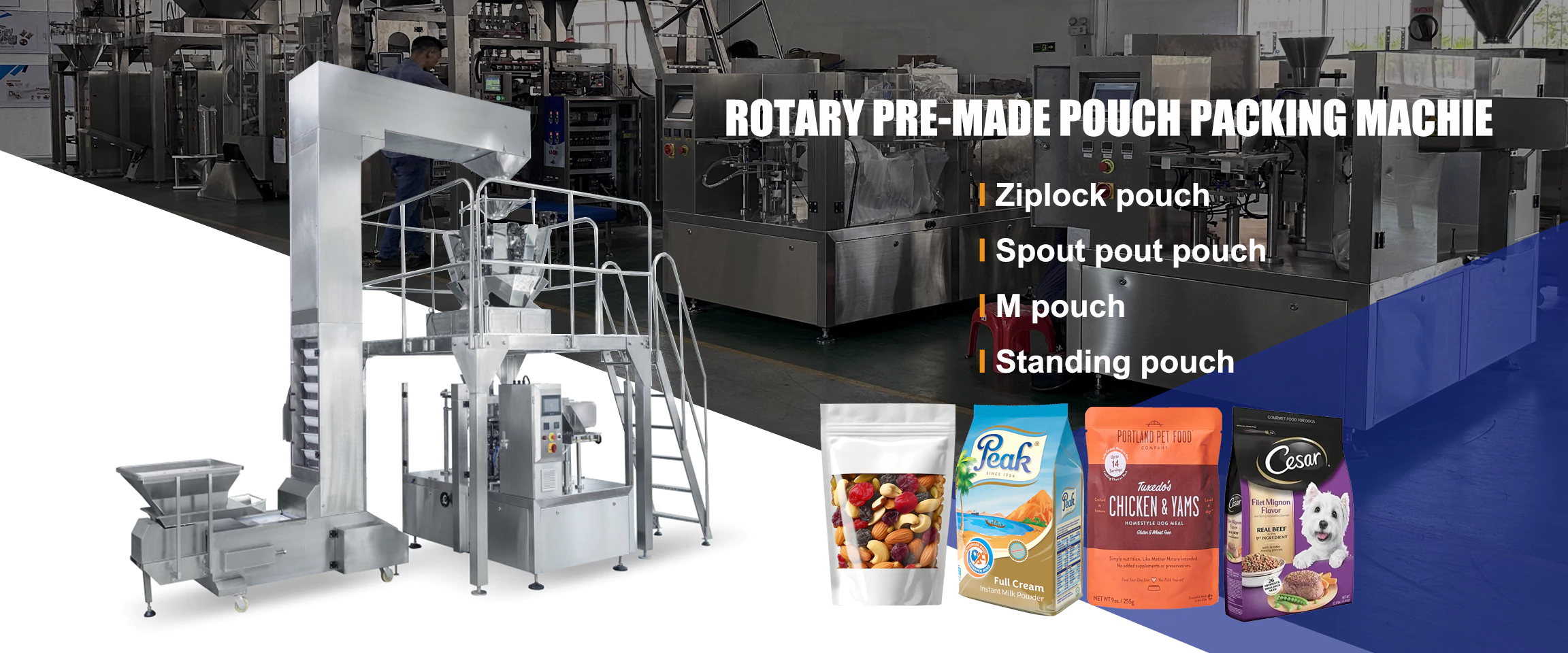 Rotary premade pouch doy pack machine