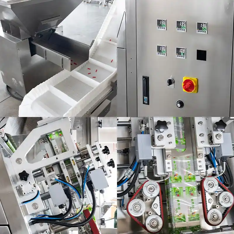 Incline VFFS packaging machine for fragile biscuit cookies chocolate marbles