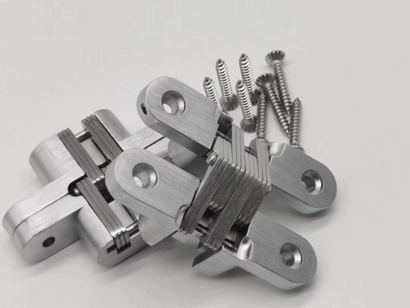 Stainless steel automatic simple door closer, floor suction door suction three-dimensional invisible hinge