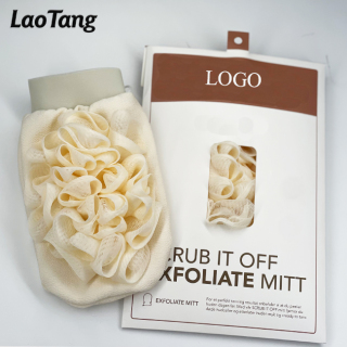 ถุงมือขัดผิวอาบน้ำธรรมชาติอเนกประสงค์