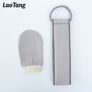 مجموعة هدايا الاستحمام من قفاز التقشير ومنظف الظهر