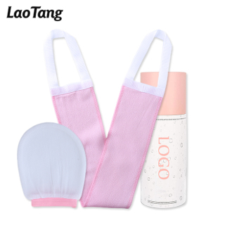 قفاز حمام تقشير بالألياف النباتية وجهاز تنظيف خلفي