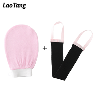 قفاز حمام تقشير بالألياف النباتية وجهاز تنظيف خلفي