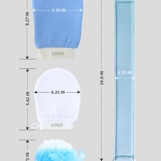 Set regalo di guanti da bagno per la pulizia del viso e della schiena