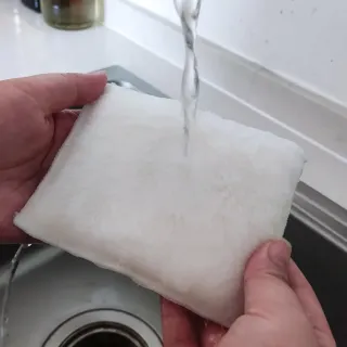 Утолщенная зеленая губка для чистки посуды