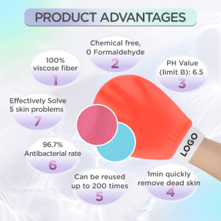 ถุงมือขัดผิวขัดผิวเป็นมิตรกับสิ่งแวดล้อม