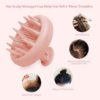 Silicone Scalp Massager Hair Growth Shampoo Brush Scalp Scrubber Wet Dry Hair Massager