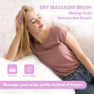 Natural Wheat Scalp Massaging Shampoo Brush Head Silicone Hair Scalp Massage Scalp Brush