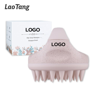 Natural Wheat Scalp Massaging Shampoo Brush Head Silicone Hair Scalp Massage Scalp Brush