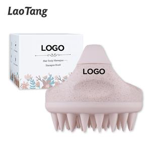 Natural Wheat Scalp Massaging Shampoo Brush Head Silicone Hair Scalp Massage Scalp Brush
