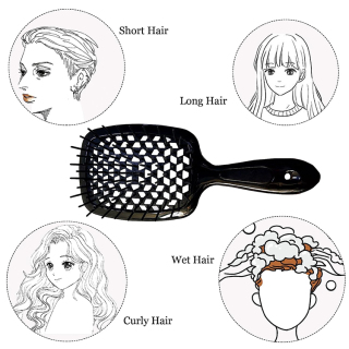 Wide Teeth Combs Wet Brush Detangling Hair Brush Hollow Out Massage Comb