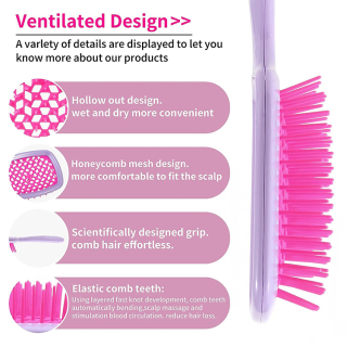 Wide Teeth Combs Wet Brush Detangling Hair Brush Hollow Out Massage Comb
