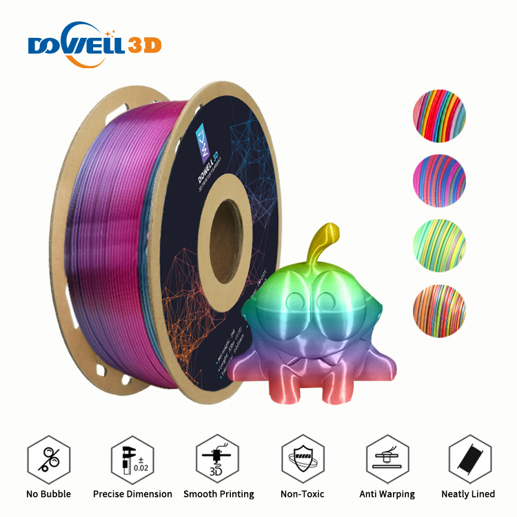 Karton Spool Silk Pla Rainbow 3D Filament 1kg 5kg 10kg