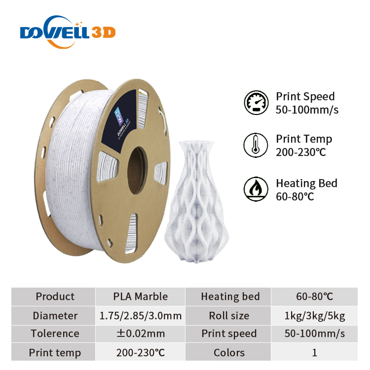 Toughness 3d Printing Material Marble Stone color PLA Filament