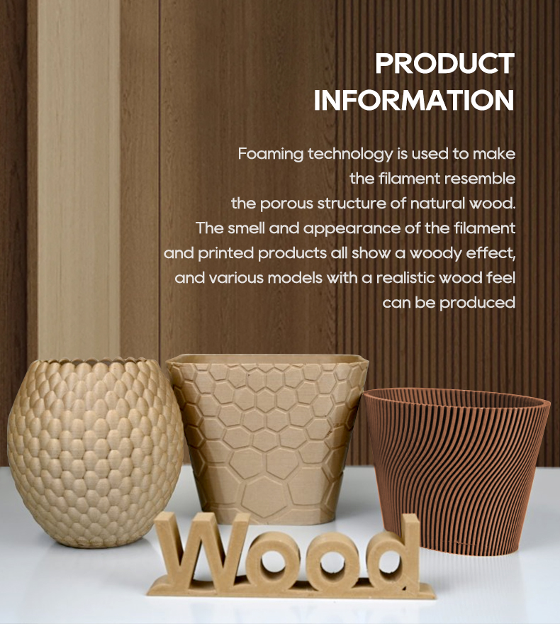 1.75mm 1kg Spool Roll PLA 3D Printer Wood Filament