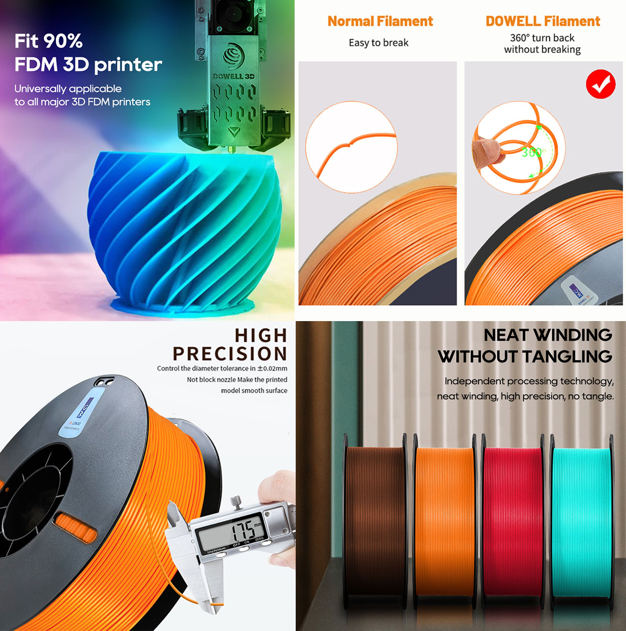 petg cf 3d Printer Filament multicolor pla carbon fiber