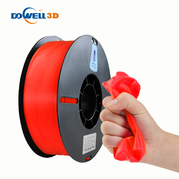 Filamento flexível DOWELL3D Acessível multicolorido TPU Filamento 1.75mm tpu Filamento de impressora 3D para filamento de impressão 3D de qualidade