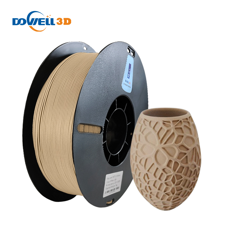 Filamento de impresión 3D de precisión Dowell, 1,75mm, 2,85mm, madera PLA para impresora 3d, filamento PETG Degradable, Material 3D