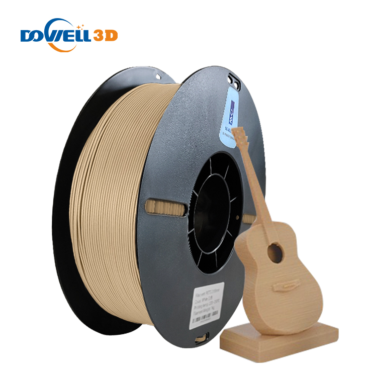 Dowell3d pro-grade pla madeira 1.75mm nogueira pla madeira filamento rígido para impressora 3d fdm alta resistência material de impressão 3d