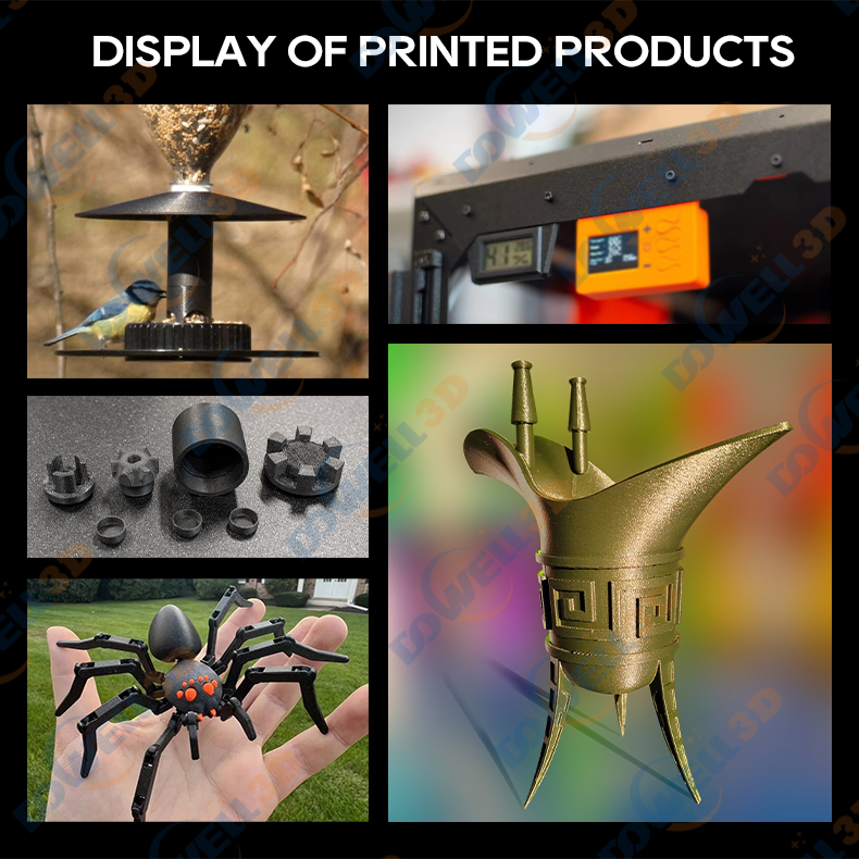 2024 DOWELL3D New Precision Black PETG CF 3D Filamento 1.75mm Quality 3D Print Material PETG Carbon Fiber Filament for 3dprinter