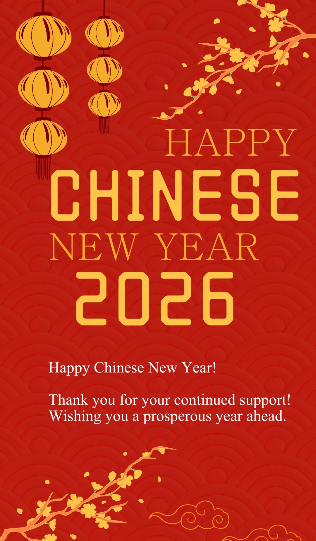 تمهیدات تعطیلات سال نو چینی ۲۰۲۶ و تبریک سال نو به مشتریان