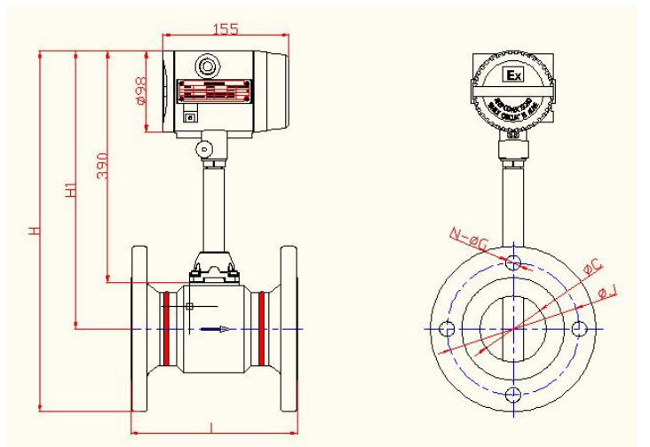 compressed air flow meter