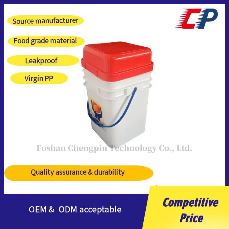 Wholesale 20 liter square bucket food grade plastic bucket dormitory tool bucket