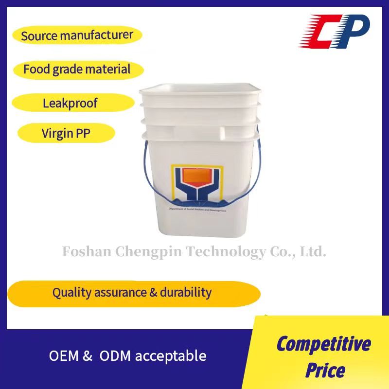 Wholesale 20 liter square bucket food grade plastic bucket dormitory tool bucket