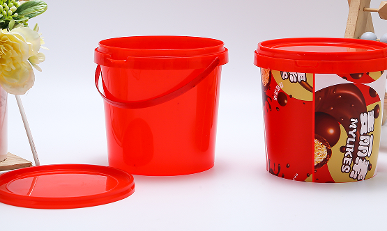1 liter round bucket Candy yogurt slices chocolate bucket Food plastic bucket