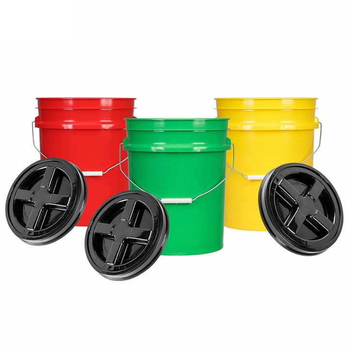 20 liter plastic bucket 5 gallon food grade colored plastic bucket with lid