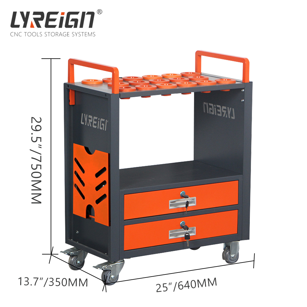 LYREIGN CNC Workshop Tool car Tool handle car can move double-decker drawers