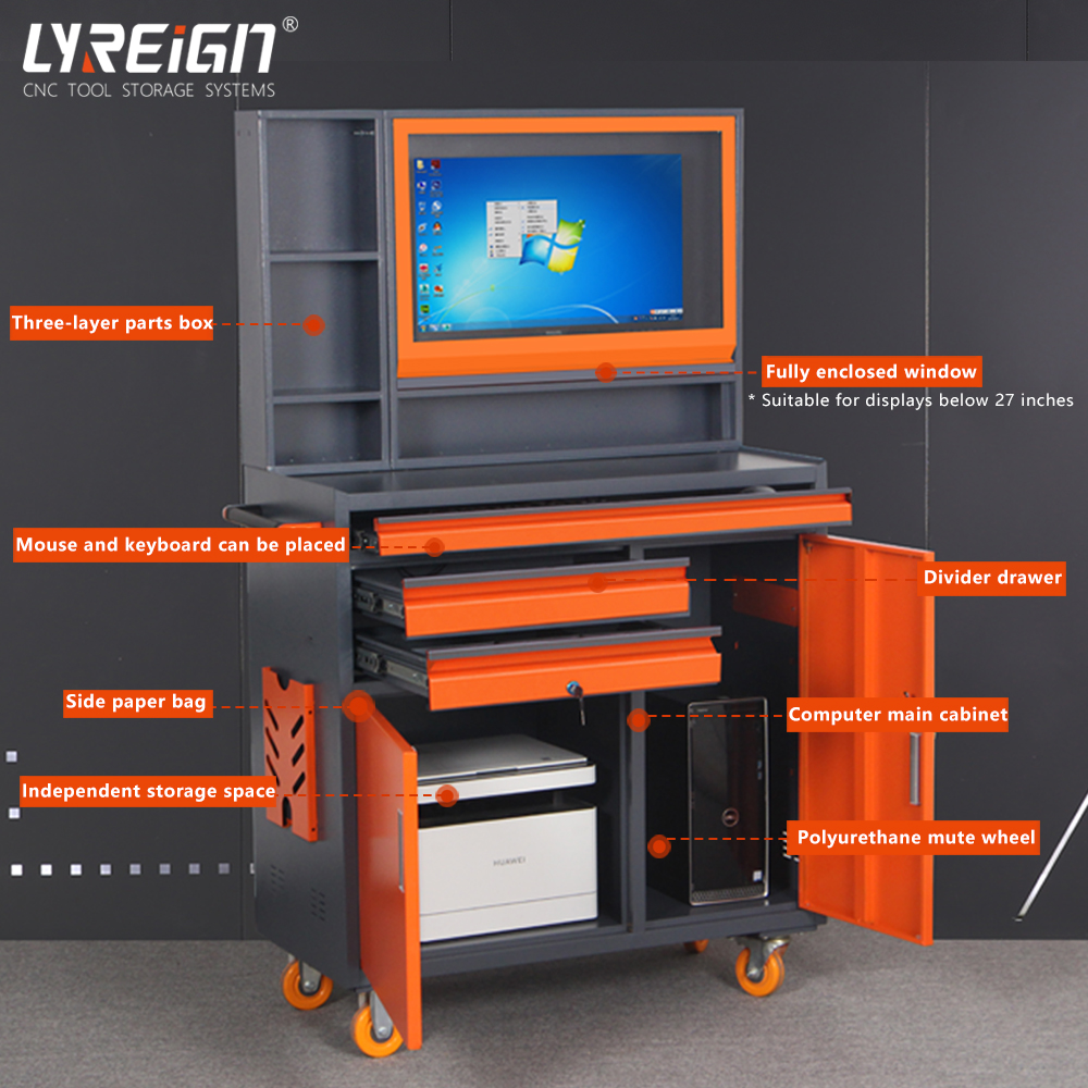 Industrial LCD pc cabinet Computer table can be moved large space cooling computer cabinet