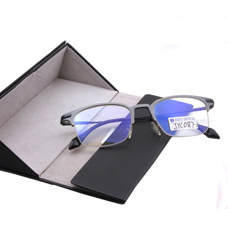 Gafas de bloqueo de luz azul Marcos de anteojos recetados cuadrados Marco de gafas de metal óptico retro