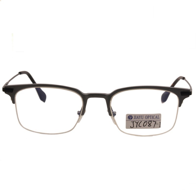 Gafas de bloqueo de luz azul Marcos de anteojos recetados cuadrados Marco de gafas de metal óptico retro