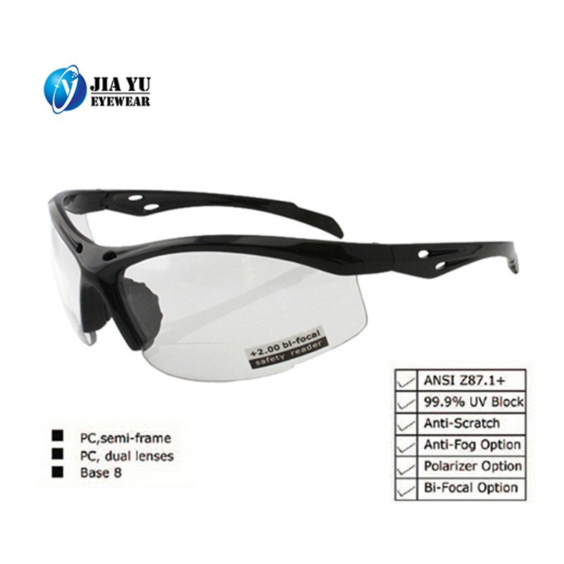Bifocal Reading Safety Glasses Eye Protection ANSI Z87 Impact Resistant Non-Slip Wrap Around Bifocal Reading Glasses