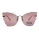 Women's Rimless Metal Cat Eye Sunglasses with 100% UV Protection