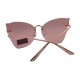 Gafas de sol de ojo de gato de metal sin montura para mujer con protección 100% UV