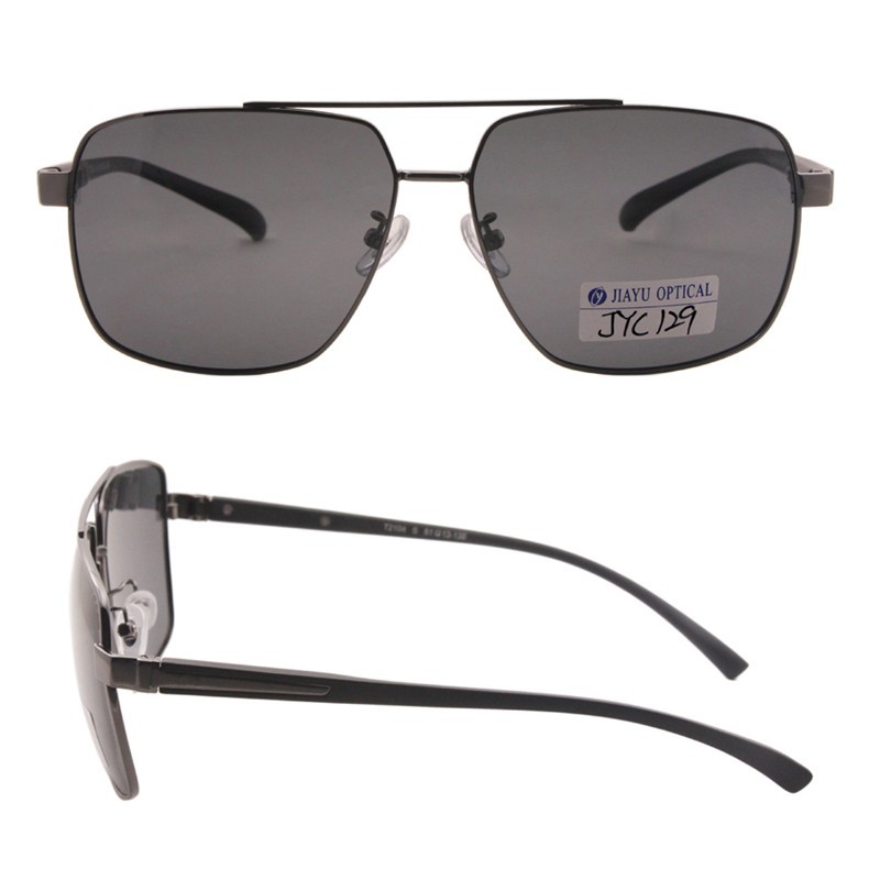 Óculos de sol masculinos de metal quadrado polarizado para pesca, condução, golfe