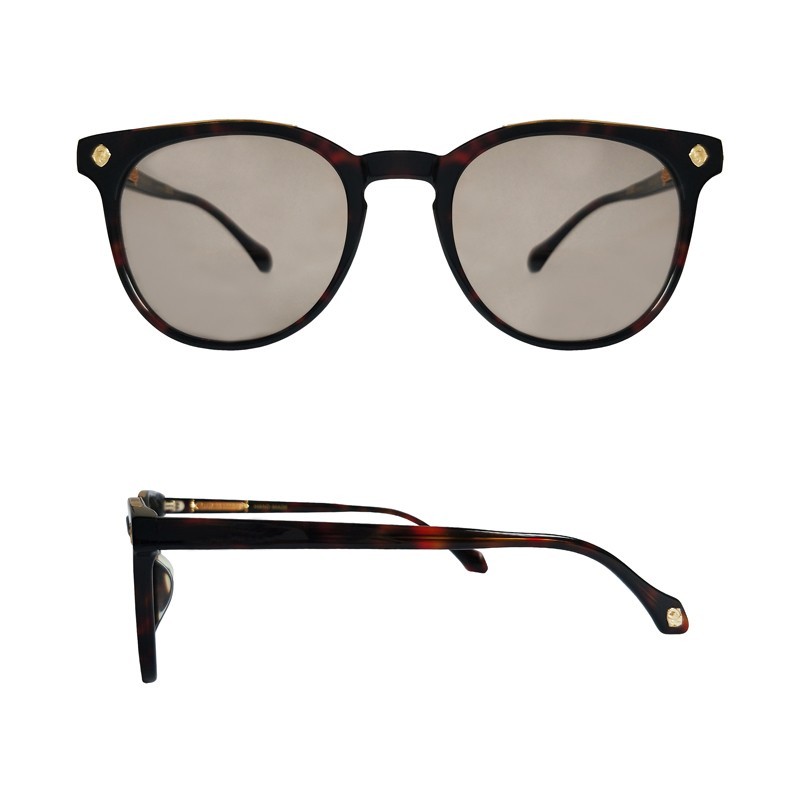 Vintage Round Polarized Sunglasses for Women Acetate Frame UV400 Protection Lenses